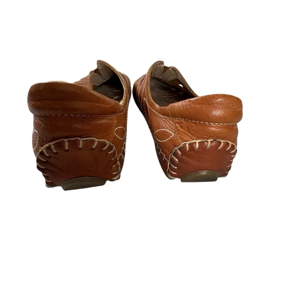 PIKOLINOS Women's Jerez 578-7399 Brandy Leather Floral Loafers Size 36